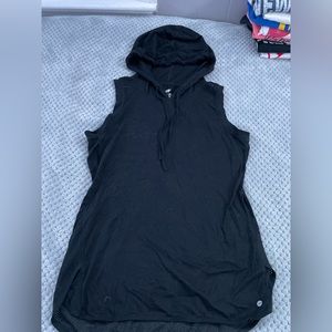 black hooded tank top